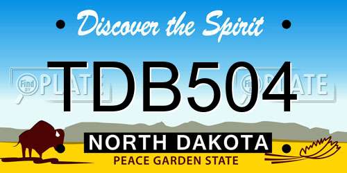 TDB504 North Dakota License Plate