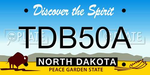 TDB50A North Dakota License Plate