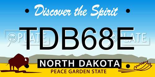 TDB68E North Dakota License Plate