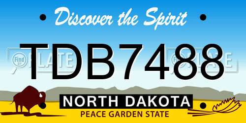 TDB7488 North Dakota License Plate