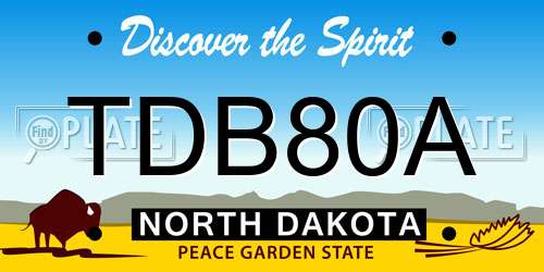 TDB80A North Dakota License Plate