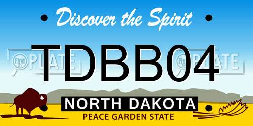 TDBB04 North Dakota License Plate