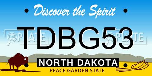 TDBG53 North Dakota License Plate