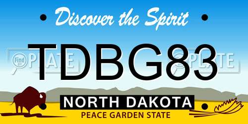 TDBG83 North Dakota License Plate