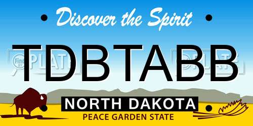 TDBTABB North Dakota License Plate