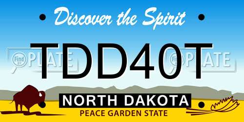 TDD40T North Dakota License Plate