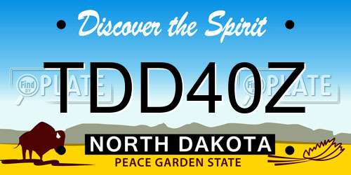 TDD40Z North Dakota License Plate