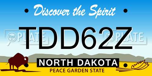 TDD62Z North Dakota License Plate