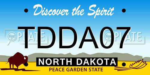 TDDA07 North Dakota License Plate