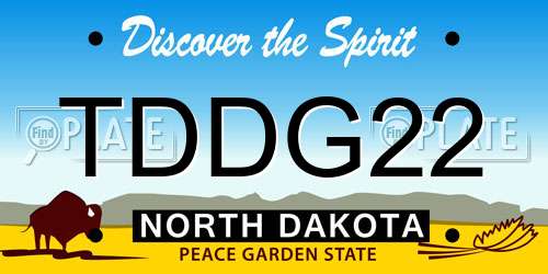 TDDG22 North Dakota License Plate