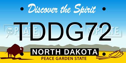 TDDG72 North Dakota License Plate