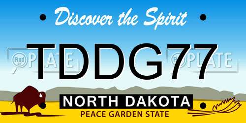 TDDG77 North Dakota License Plate