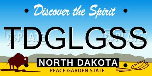 TDGLGSS North Dakota License Plate