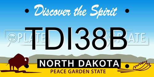 TDI38B North Dakota License Plate