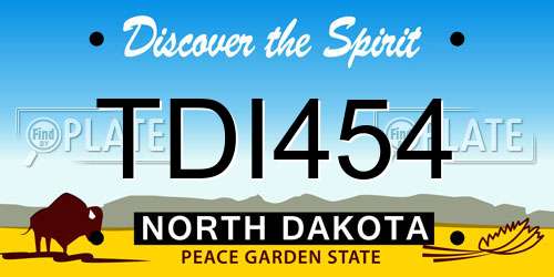 TDI454 North Dakota License Plate