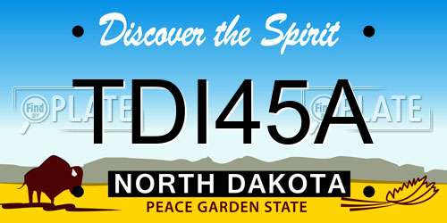 TDI45A North Dakota License Plate