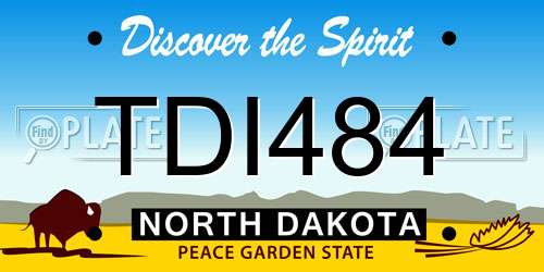 TDI484 North Dakota License Plate