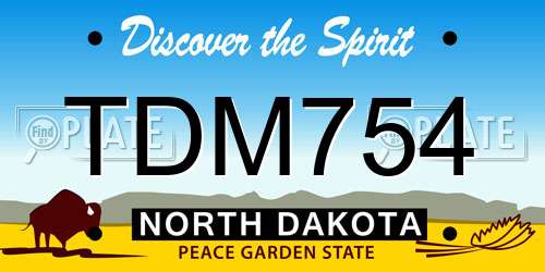 TDM754 North Dakota License Plate