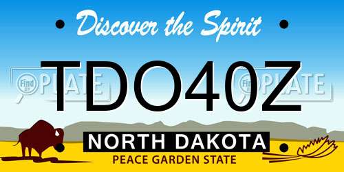 TDO40Z North Dakota License Plate