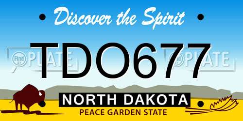 TDO677 North Dakota License Plate