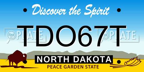 TDO67T North Dakota License Plate