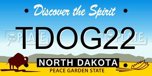 TDOG22 North Dakota License Plate
