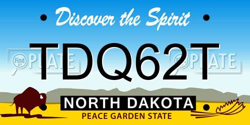 TDQ62T North Dakota License Plate