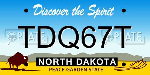 TDQ67T North Dakota License Plate
