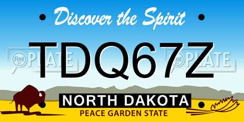 TDQ67Z North Dakota License Plate