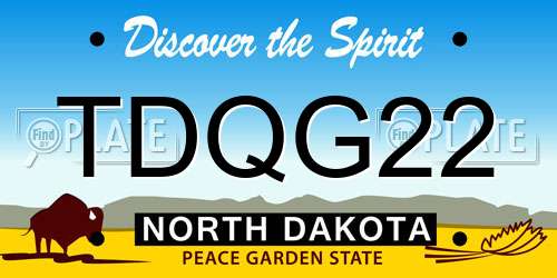 TDQG22 North Dakota License Plate