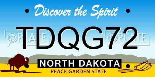 TDQG72 North Dakota License Plate
