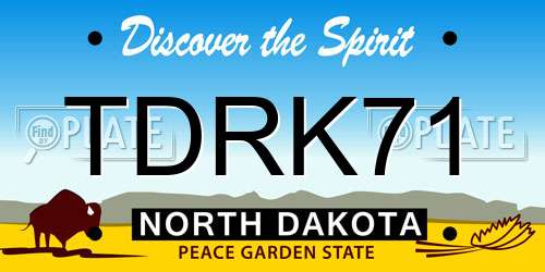 TDRK71 North Dakota License Plate