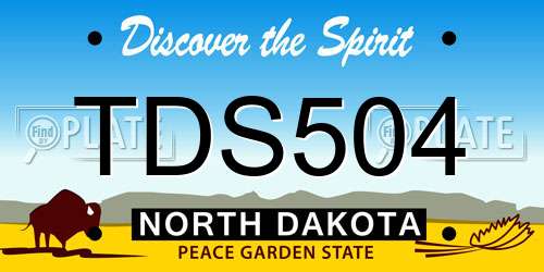 TDS504 North Dakota License Plate