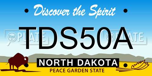 TDS50A North Dakota License Plate