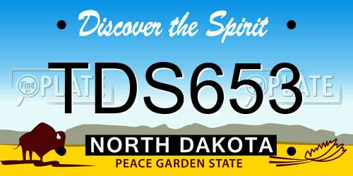 TDS653 North Dakota License Plate