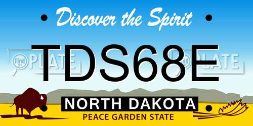 TDS68E North Dakota License Plate