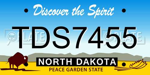 TDS7455 North Dakota License Plate