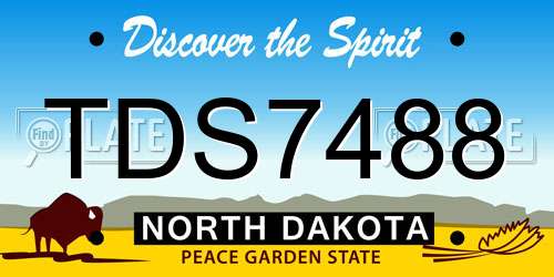 TDS7488 North Dakota License Plate