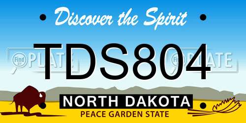 TDS804 North Dakota License Plate