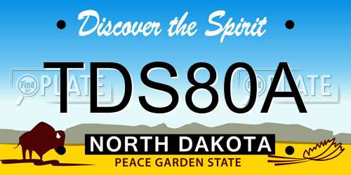 TDS80A North Dakota License Plate