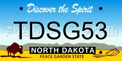 TDSG53 North Dakota License Plate