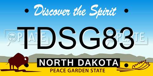 TDSG83 North Dakota License Plate