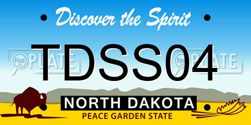 TDSS04 North Dakota License Plate