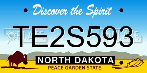 TE2S593 North Dakota License Plate