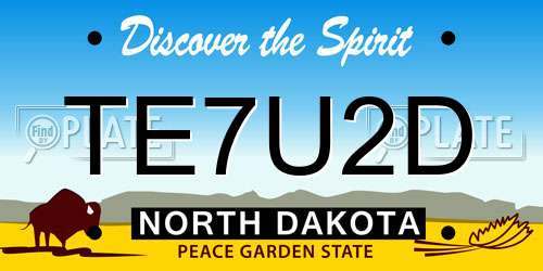 TE7U2D North Dakota License Plate