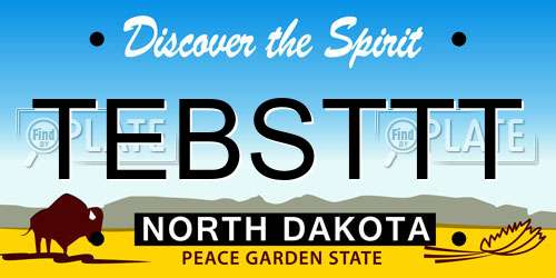 TEBSTTT North Dakota License Plate