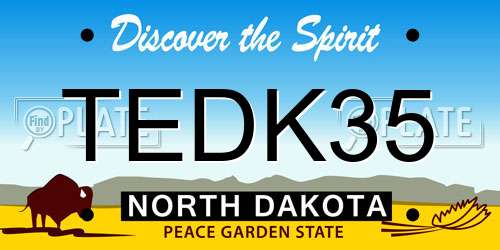 TEDK35 North Dakota License Plate
