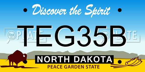 TEG35B North Dakota License Plate