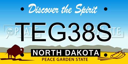 TEG38S North Dakota License Plate