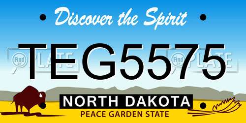 TEG5575 North Dakota License Plate